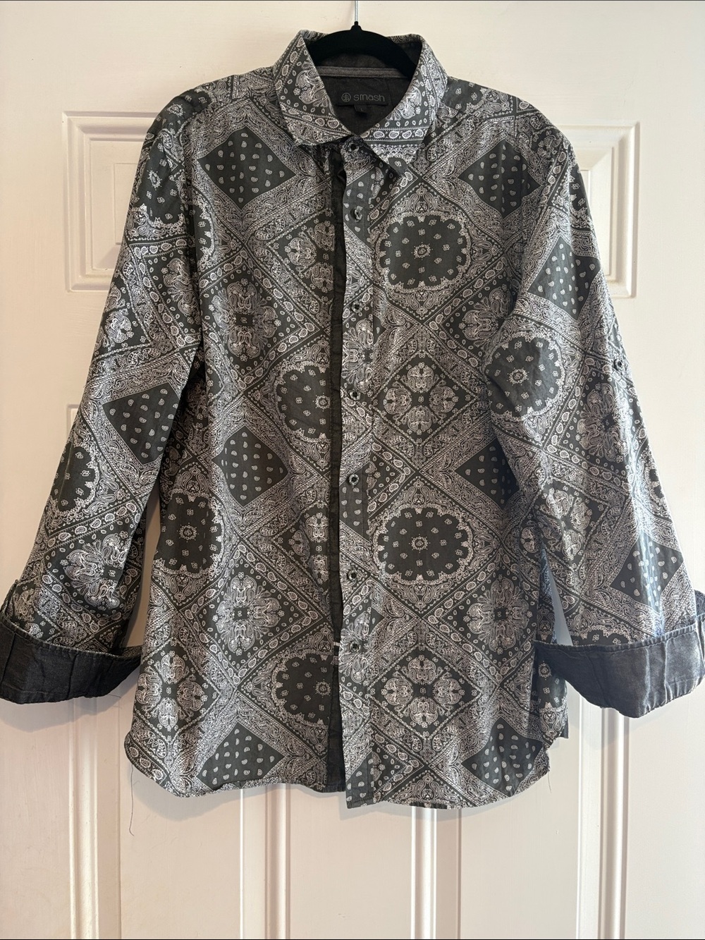 Men's Black & Gray Patterned Lightweight Shirt Jacket